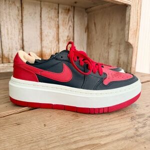 Nike Air Jordan 1 Elevate Black and Red Platform Sneakers Women’s Size 6.5